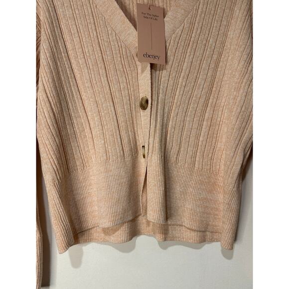 Eberjey Infinite Ribbed Cardigan Sweater Size XS NWT Lightweight Organic Cotton - Picture 4 of 16